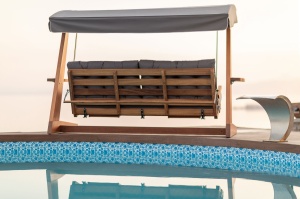 Balansoar cu 3 locuri Luna Deluxe 2600 Antracit 260x200x195 cm - Img 7