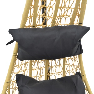 Balansoar de gradina Soleil cu structura din plastic PP natural si metal negru 103x83x200 cm - Img 3