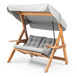 Balansoar dublu Galata Swing S2 Gri 160x195x120 cm - Img 2