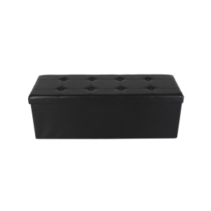Bancheta de depozitare Otoman Songmics Negru 110x38x38 cm - Img 7