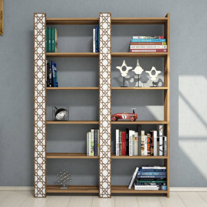Biblioteca City 2 - Walnut, Alb - Img 2