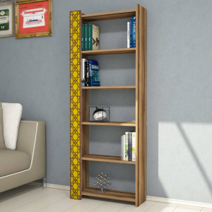 Biblioteca City - Walnut, Yellow