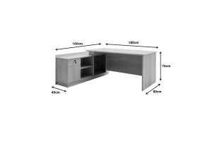 Birou Amazon Right Sonoma 180x160x76 cm - Img 7