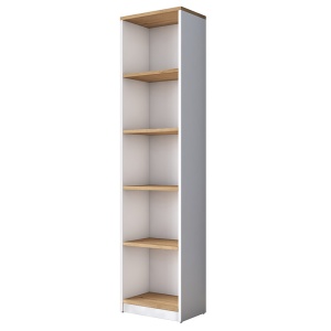 Birou cu biblioteca si etajera Goldie alb - natural 160x50x161.8cm - Img 7