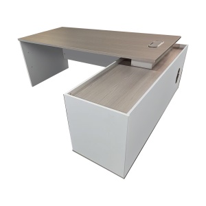 Birou de colt Armadi, Pako World, Sonoma-Alb, 180x80x75 cm - Img 3