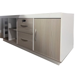 Birou de colt Armadi, Pako World, Sonoma-Alb, 200x80x75 cm - Img 8