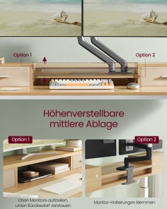 Birou reglabil Vasagle Galben 120x60x131.5 cm - Img 3