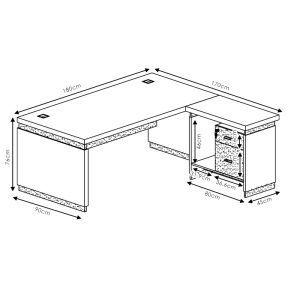 Birou reversibil Oscar Pako World Nuc 180x170x76 cm - Img 5