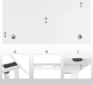 Blat birou, Songmics, Alb, 120x60x1.8 cm - Img 5