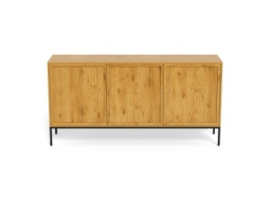 Bufet Palmdale V2, Negru mat, 80x158x40 cm - Img 4
