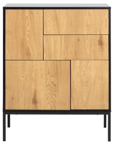 Bufet Seaford, Negru mat, 103x80x40 cm - Img 4