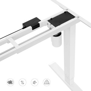 Cadru birou reglabil, Songmics, Alb, 110-155x58x68-116 cm - Img 4