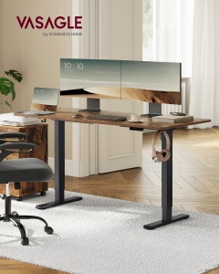 Cadru birou reglabil Vasagle Negru 150x80x118 cm - Img 2