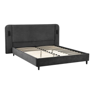Cadru de pat LED Fomo, Antracit, 215x217x110 cm - Img 3