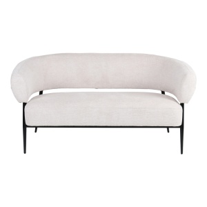 Canapea 2 locuri Luvina, Crem, 71x145x73 cm - Img 5