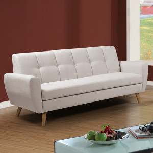 Canapea 3 locuri Decency material textil bej 203x75x86 cm - Img 2
