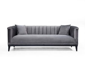 Canapea 3 locuri Trendy Gri inchis 225x79x89 cm - Img 3