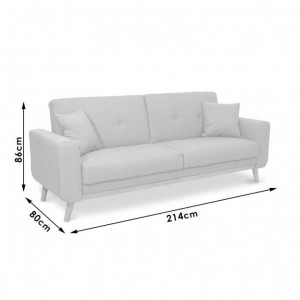 Canapea Extensibila, 2 Locuri Carmelo Bej - Img 11