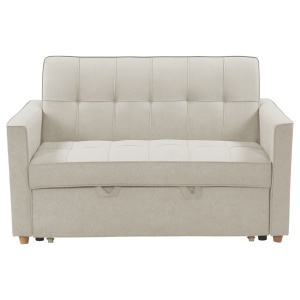 Canapea extensibila 2 locuri Commit din material textil bej-gri 142x93x46+ cm - Img 3