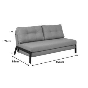 Canapea extensibila 2 locuri, Fancy, Gri inchis, 150x92x77 cm - Img 10