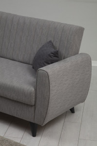 Canapea extensibila 2 locuri Nabulsi Gri 127x46 cm - Img 3