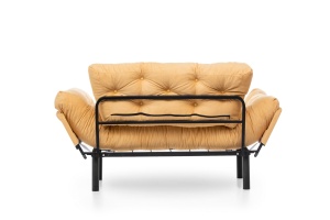 Canapea extensibila 2 locuri Nitta Mustar 187x70 cm - Img 10