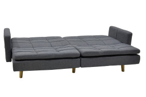 Canapea extensibila 3 locuri material textil flexibila gri inchis 198x87x76 - Img 7