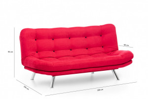 Canapea Extensibila, 3 Locuri Misa Sofabed Rosu - Img 10