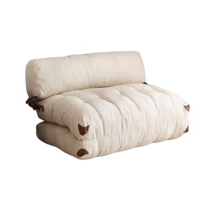 Canapea extensibilă cu 2 locuri Fold Crem 120x79x75 cm - Img 5