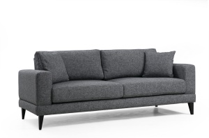 Canapea extensibilă cu 3 locuri Nordic Gri inchis 210x90x85 cm - Img 3
