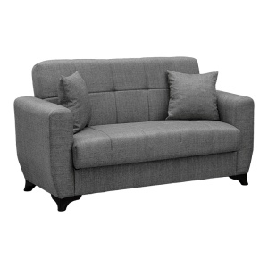 Canapea extensibila cu spatiu de depozitare Modesto, Gri, 155x75x85 cm - Img 2