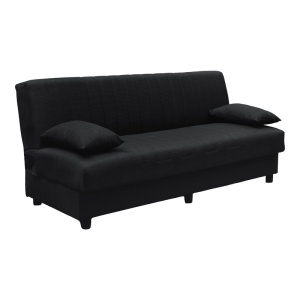 Canapea extensibila cu spatiu de depozitare Romina, Gri inchis, 180x75x85 cm - Img 2