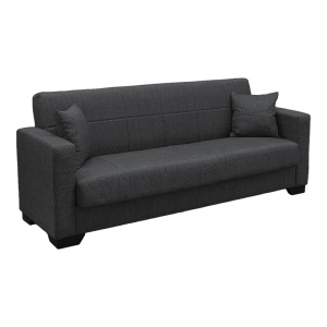Canapea extensibila cu spatiu de depozitare Vox, Gri, 180x75x85 cm - Img 2