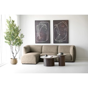 Canapea lounge stanga Noor, Maro, 94x166x276x75 cm
