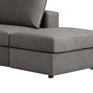Canapea reversibila London tesatura gri si perne gri deschis 296x246x95 cm - Img 6