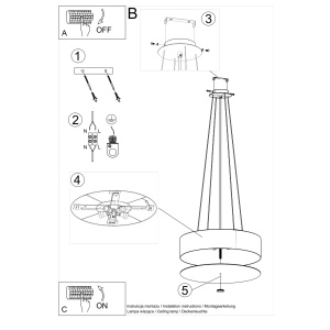 Candelabru Skala Negru 50x50x102 cm - Img 5
