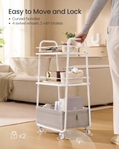 Carucior de depozitare Vasagle Alb 43.2x30.4x81 cm - Img 6