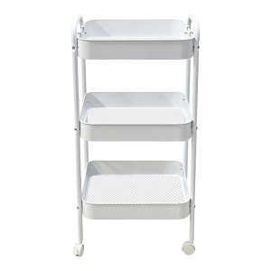 Carucior depozitare cu roti, Nedea, Alb, 41x30x77 cm - Img 2