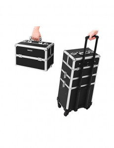 Carucior pentru machiaj profesional, Songmics, JHZ01B, Negru, 68.5 x 35 x 25 cm - Img 5