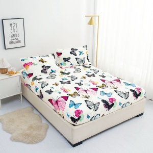 Cearsaf de pat Cocolino cu elastic si 2 fete de perna Gorgeous White 180x200cm