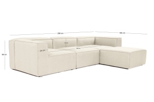 Colțar dreapta Fora Ecru 296x185x66 cm - Img 18