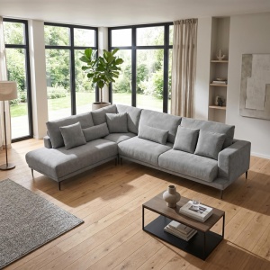 Coltar dreapta Maliva, Gri, 280x210x100 cm