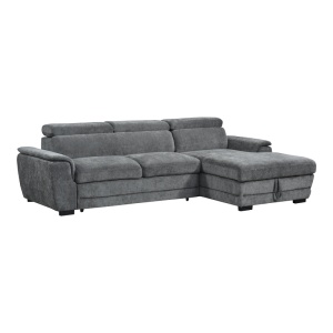 Coltar extensibil pe dreapta cu spatiu de depozitare, Dreamora, Antracit, 167x270x82 cm - Img 2