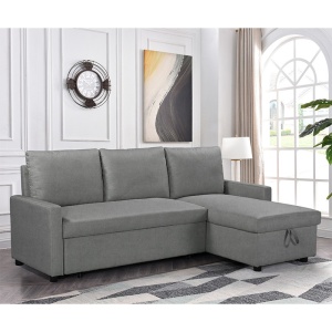 Coltar extensibil reversibil Infuse cu spatiu de depozitare material textil antracit 203x130x88 cm - Img 3