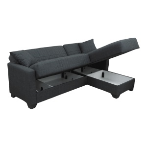 Coltar extensibil reversibil, Stashio, Antracit, 202x143x84 cm - Img 3