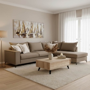 Coltar Stanga Boston Mocha - Crem 290x235x95 cm