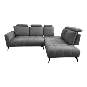 Coltar stanga, cu perne ajustabile, Serkas, Gri, 268x213x100 cm - Img 6