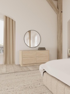 Comoda Atmore, Alb, 75x160x40 cm