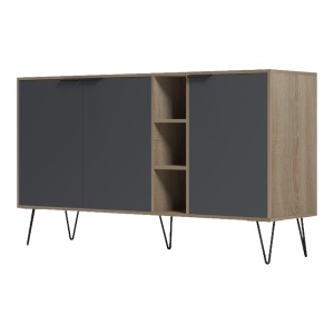 Comoda, Balain, Sonoma, 35.5x142x83 cm - Img 5