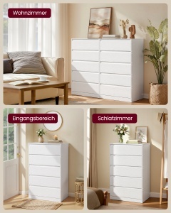 Comoda cu sertare, Lidia, Alb, 60x40x97.4 cm - Img 6